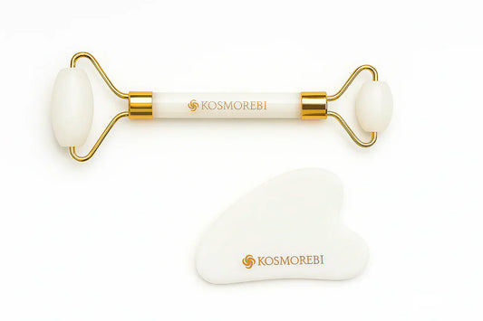Rouleau de jade et Gua Sha — outils de massage facial ancestraux pour drainer et tonifier la peau
