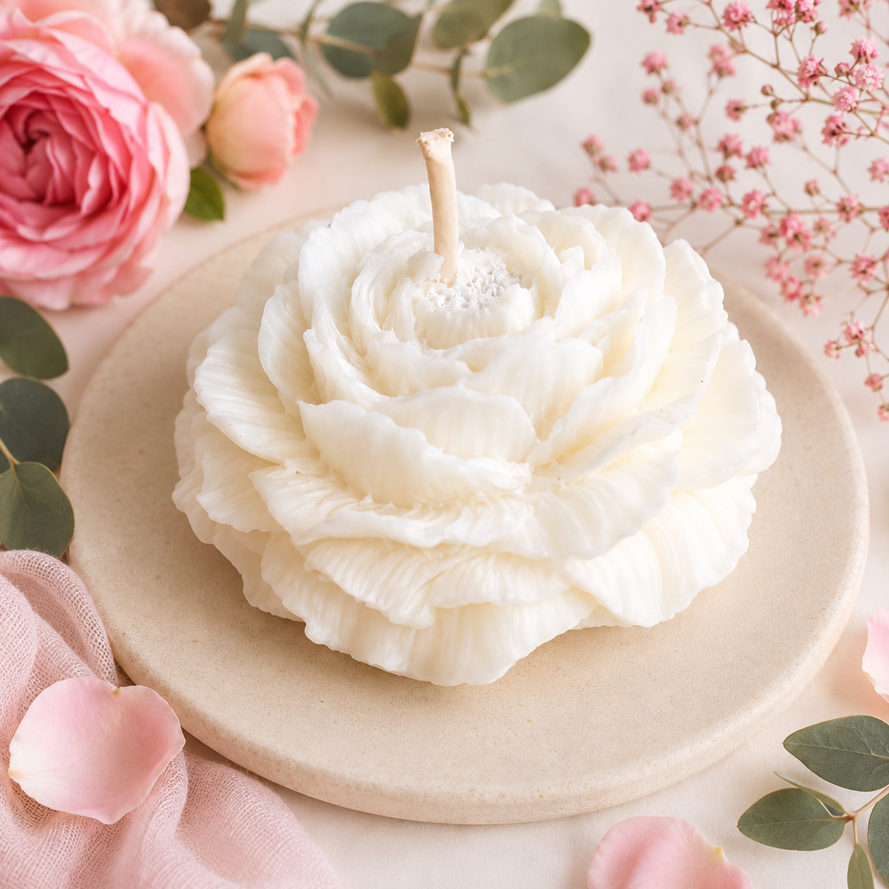 z- Velas perfumadas con forma de rosa
