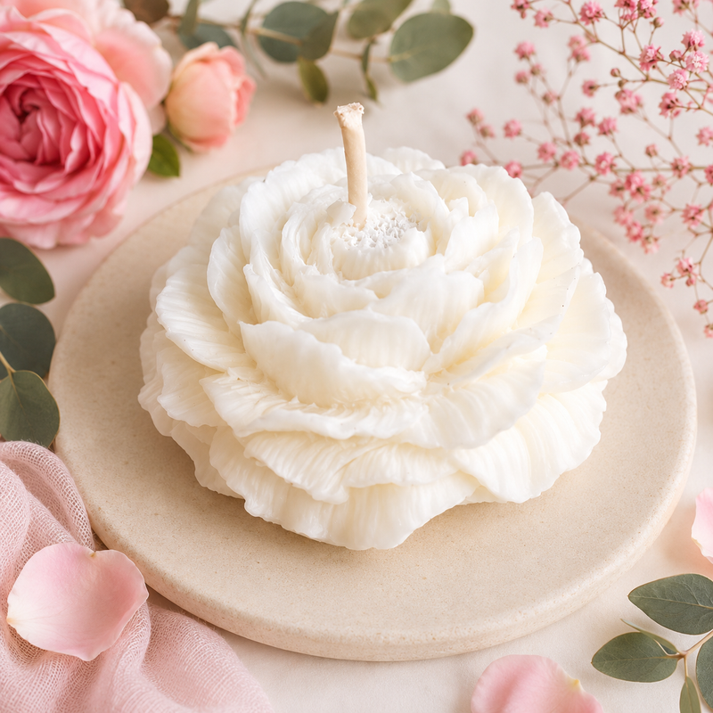 z- Velas perfumadas con forma de rosa