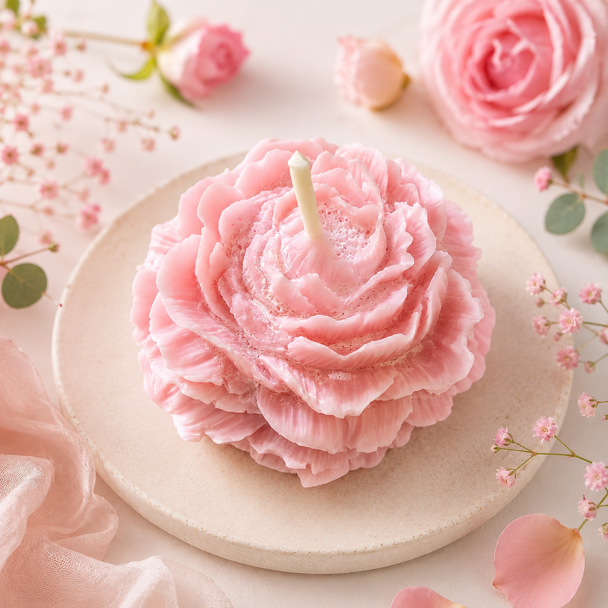 z- Velas perfumadas con forma de rosa