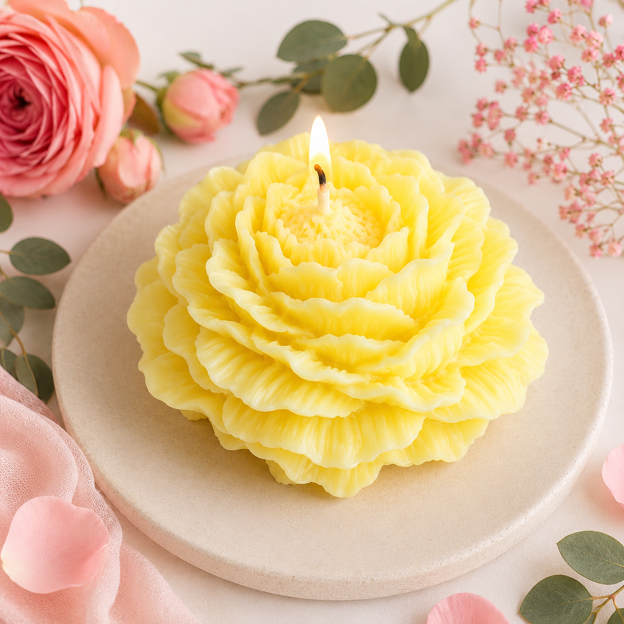 z- Velas perfumadas con forma de rosa
